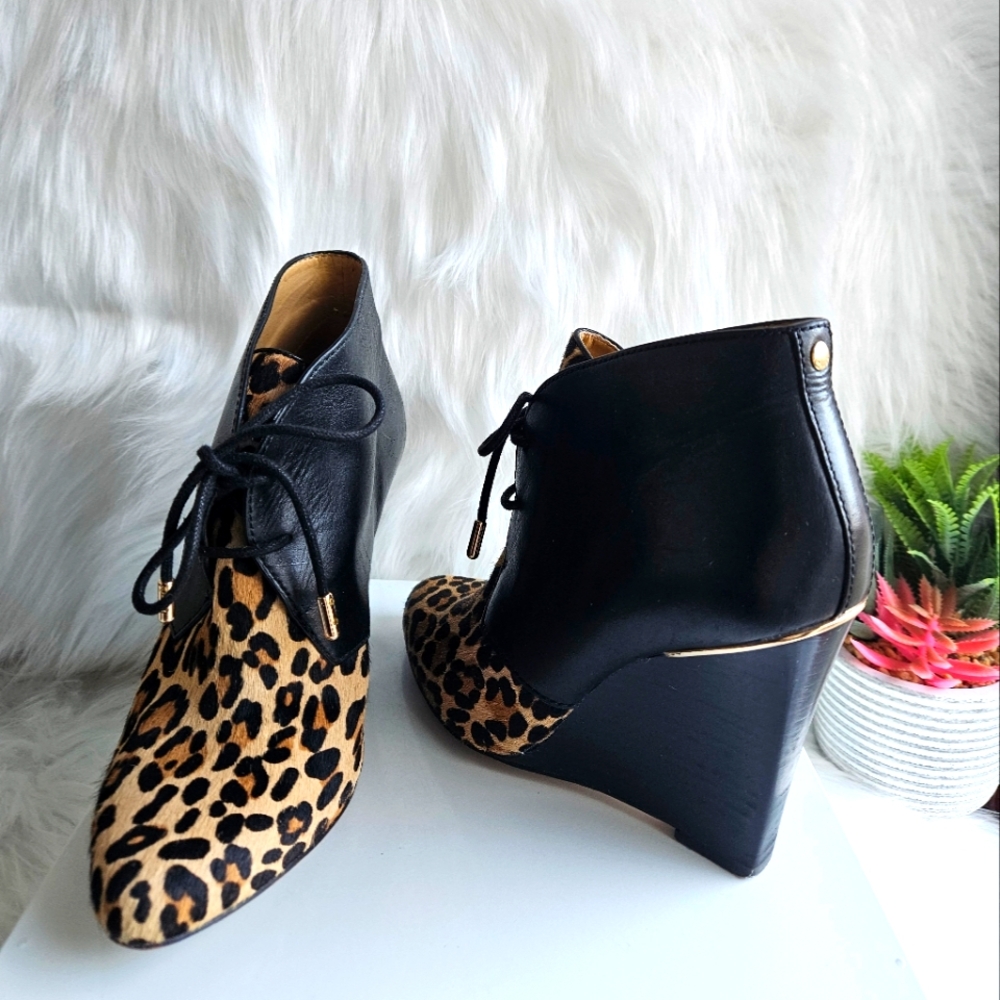 Coach Mercy Bootie Chettah Print Leather Upper
